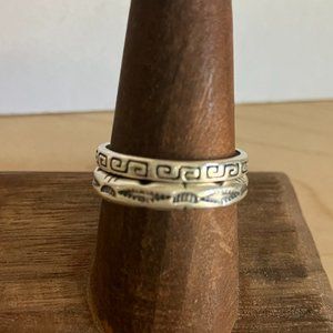 Vintage Southwestern Carolyn Pollack Signed Sterling Stacking Ring Set